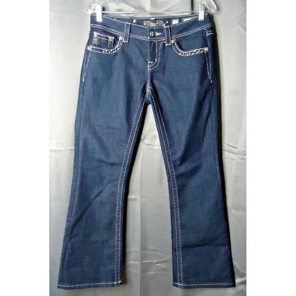 Miss Me Easy Boot Jeans Women's 26 30x29 Bootcut Flap Pocket Rhinestone JE5663EN - Picture 3 of 9